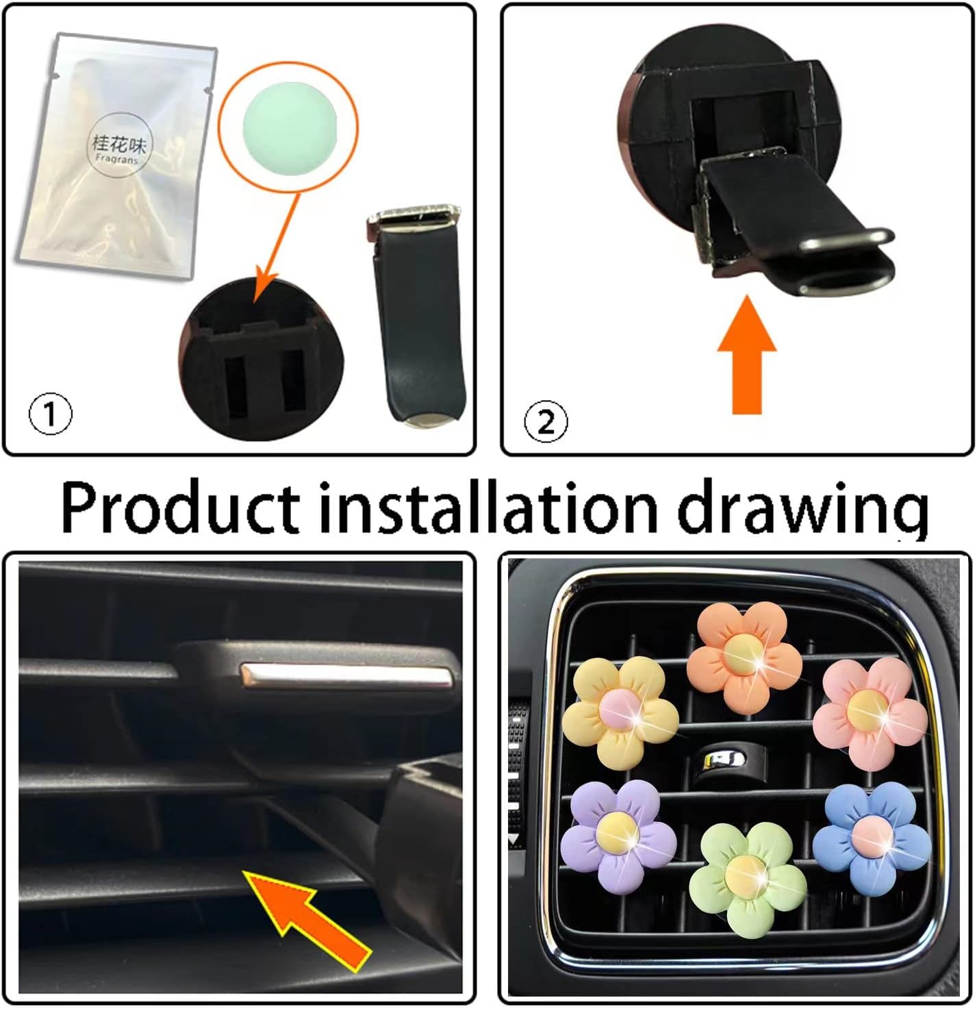 Dash Daisies - Car Vent Clip Set (6-Pack)
