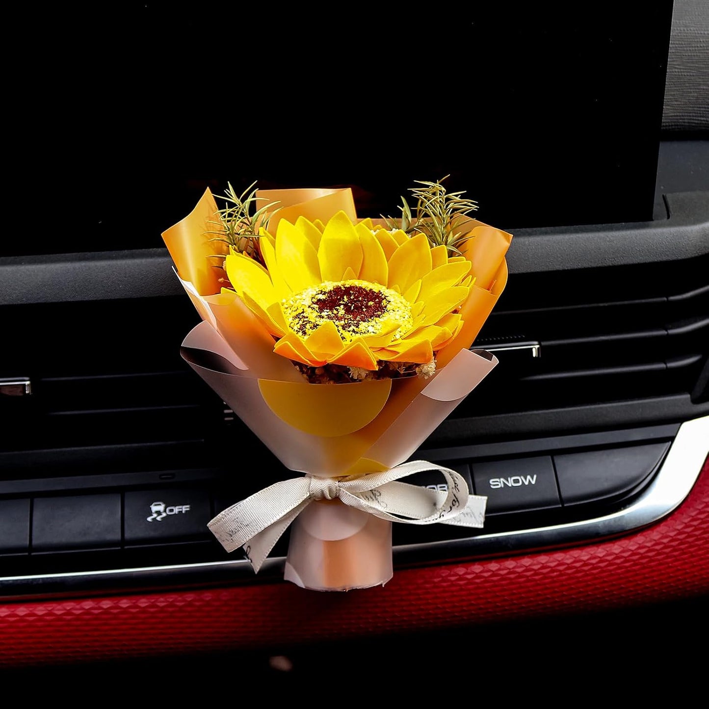 Cute Flower Bouquet Car Air Freshener Vent Clips and Adhesives for All Surfaces. Mini Bouquet Dried Flower for and Household Decoration Vent Clip Air Freshener Auto Interior Accessories