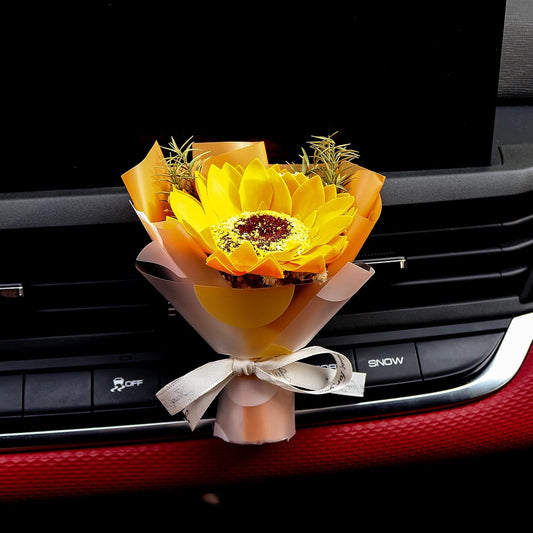 Cute Flower Bouquet Car Air Freshener Vent Clips and Adhesives for All Surfaces. Mini Bouquet Dried Flower for and Household Decoration Vent Clip Air Freshener Auto Interior Accessories
